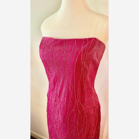 Y2K Vtg Jessica McClintock for Gunne Sax Gown Prom Dress Glitter Maxi Size 10 - Picture 3 of 8